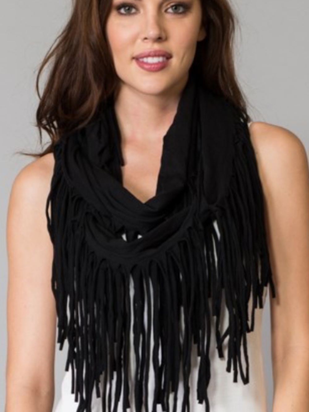 Black Fringe Infinity Scarf - Women Accessories